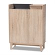 Baxton Studio Fella Two-Tone Oak Brown and Dark Gray Shoe Cabinet