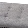 Baxton Studio Perret Tufted Linen Fabric and Wood Bench in Gray