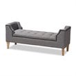 Baxton Studio Perret Tufted Linen Fabric and Wood Bench in Gray