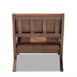 Baxton Studio Rovelyn Faux Leather Walnut Wood Accent Chair in Brown