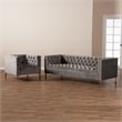 Baxton Studio Zanetta Gray Velvet  2-Piece Sofa and Lounge Chair Set