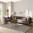 Baxton Studio Zanetta Gray Velvet  2-Piece Sofa and Lounge Chair Set