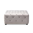 Baxton Studio Calvetti Modern Tufted Velvet Coffee Table Ottoman in Slate Gray