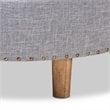Baxton Studio Vinet Tufted Fabric and Wood Coffee Table Ottoman in Light Gray