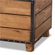 Baxton Studio Marelli Faux Leather and Wood Storage Ottoman in Brown Set of 2