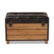 Baxton Studio Marelli Faux Leather and Wood Storage Ottoman in Brown Set of 2