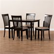 Baxton Studio Minette 5-Piece Wood Dining Set in Sand and Espresso Brown