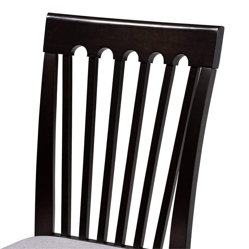 Baxton Studio Minette 5-Piece Wood Dining Set in Gray and Espresso Brown