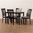 Baxton Studio Minette 5-Piece Wood Dining Set in Gray and Espresso Brown