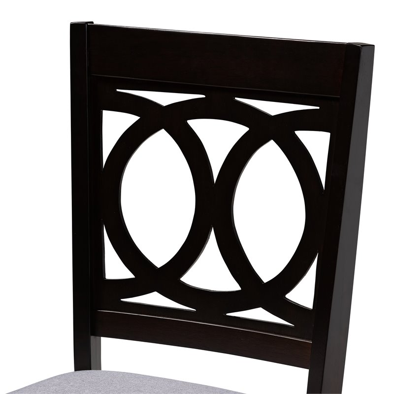 Baxton Studio Lenoir 5-Piece Wood Dining Set in Gray and Espresso Brown