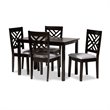 Baxton Studio Caron 5-Piece Wood Dining Set in Gray and Espresso Brown