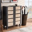Baxton Studio Melle Two-Tone Brown and Dark Gray 2-Door Shoe Cabinet