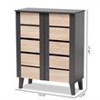 Baxton Studio Melle Two-Tone Brown and Dark Gray 2-Door Shoe Cabinet