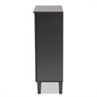 Baxton Studio Melle Two-Tone Brown and Dark Gray 2-Door Shoe Cabinet
