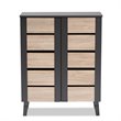 Baxton Studio Melle Two-Tone Brown and Dark Gray 2-Door Shoe Cabinet