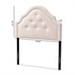 Baxton Studio Cora Tufted Velvet and Wood Twin Headboard in Light Pink