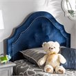 Baxton Studio Cora Tufted Velvet and Wood Twin Headboard in Royal Blue