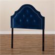 Baxton Studio Cora Tufted Velvet and Wood Twin Headboard in Royal Blue