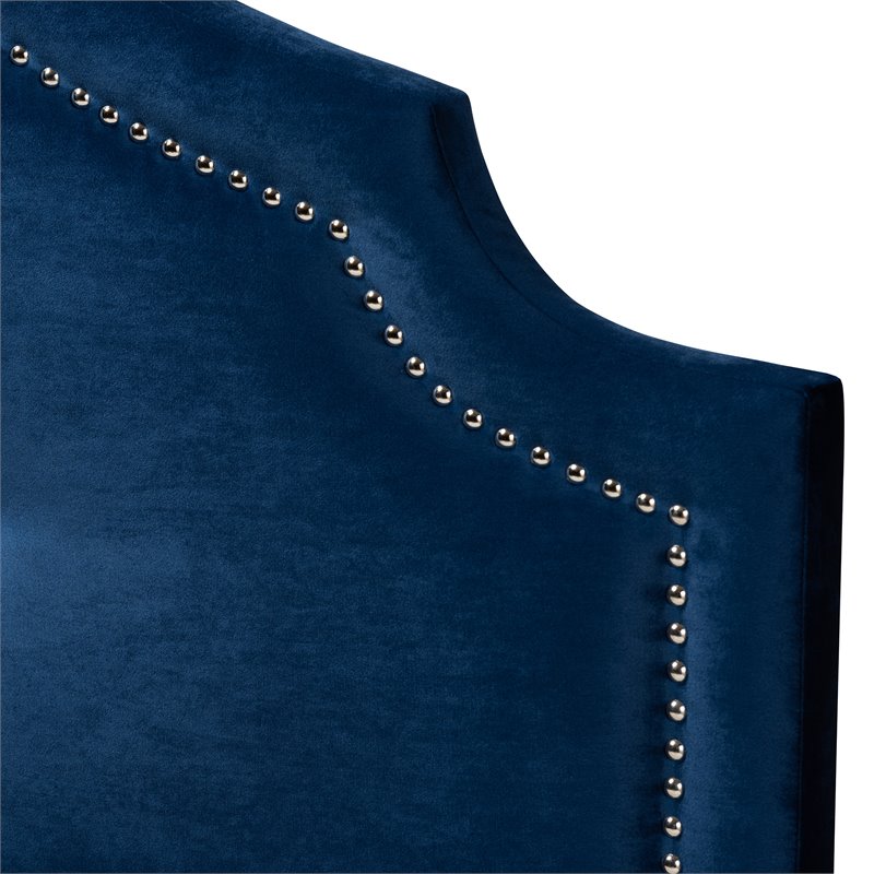 Baxton Studio Cora Tufted Velvet and Wood Queen Headboard in Royal Blue