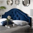 Baxton Studio Cora Tufted Velvet and Wood Queen Headboard in Royal Blue