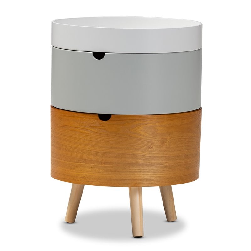 Baxton Studio Elison Multi Color 3-Tier Wood End Table