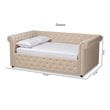 Baxton Studio Mabelle Mid-Century Tufted Fabric and Wood Queen Daybed in Beige