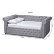 Baxton Studio Mabelle Mid-Century Tufted Fabric and Wood Queen Daybed in Gray