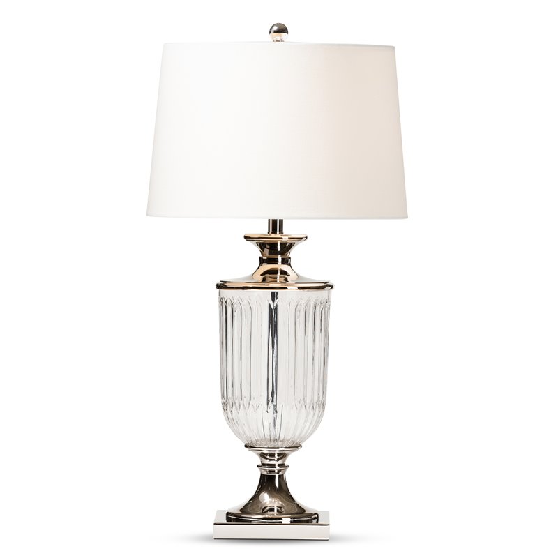 silver metal table lamp