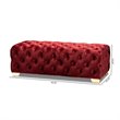Baxton Studio Avara Modern Tufted Velvet Ottoman in Burgundy and Gold