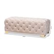 Baxton Studio Avara Modern Tufted Velvet Ottoman in Beige and Gold