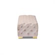 Baxton Studio Avara Modern Tufted Velvet Ottoman in Beige and Gold