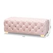 Baxton Studio Avara Modern Tufted Velvet Ottoman in Pink and Gold