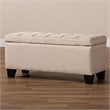 Baxton Studio Fera Tufted Fabric Ottoman with Storage in Beige
