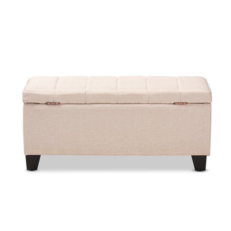 Baxton Studio Fera Tufted Fabric Ottoman with Storage in Beige