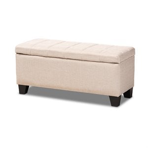 Baxton Studio Fera Tufted Fabric Ottoman with Storage in Beige