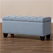 Baxton Studio Fera Tufted Fabric Ottoman with Storage in Light Blue