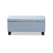 Baxton Studio Fera Tufted Fabric Ottoman with Storage in Light Blue