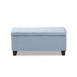 Baxton Studio Fera Tufted Fabric Ottoman with Storage in Light Blue