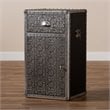Baxton Studio Cosette Silver Metal Floral Accent Cabinet