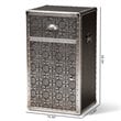 Baxton Studio Cosette Silver Metal Floral Accent Cabinet