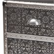 Baxton Studio Cosette Silver Metal Floral Accent Cabinet
