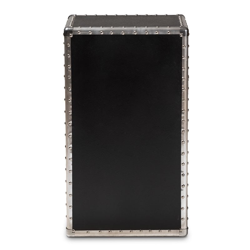 Baxton Studio Cosette Silver Metal Floral Accent Cabinet