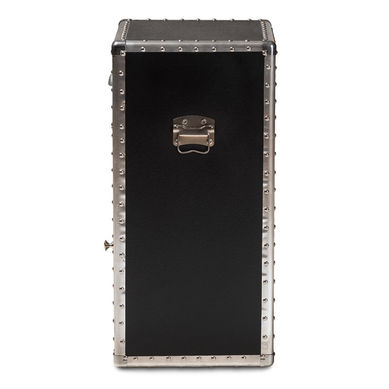 Baxton Studio Cosette Silver Metal Floral Accent Cabinet