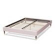 Baxton Studio Volden Velvet Upholstered Wood Platform King Bed in PInk