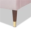 Baxton Studio Volden Velvet Upholstered Wood Platform King Bed in PInk