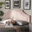 Baxton Studio Avignon Velvet and Wood Queen Headboard in Light Pink