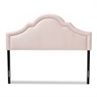 Baxton Studio Rita Velvet and Wood Full Headboard in Light Pink