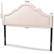 Baxton Studio Rita Velvet and Wood Full Headboard in Light Pink