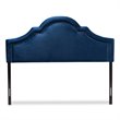 Baxton Studio Rita Velvet and Wood Full Headboard in Navy Blue