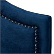 Baxton Studio Rita Velvet and Wood Full Headboard in Navy Blue